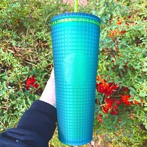 New Starbucks Green Grid Tumbler cold cup 💚 Starbucks Mountain Dew Venti